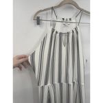 Candies Maxi‎ Sundress Women XXL Ivory Striped Slit Front Beach Resortwear Photo 7