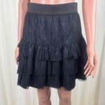 Cynthia Steffe Cynthia  Black Tiered Lace Polka Dot Skirt Size 6 Photo 5
