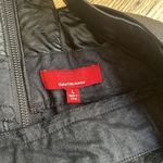 RED SAKS FIFTH AVENUE vegan leather shorts overalls size large Black Photo 6