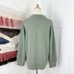 Alice + Olivia Denver Round Hem Cashmere Sweater Green L Photo 7