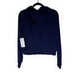 Zella Cozy Half Zip Ribbed Crop Hooded Sweater - Navy Sapphire Size S Photo 4