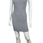 Reformation Black & White Striped T-Shirt Dress Photo 3