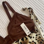 Vitamin A ELLE Side Tie String Bikini Bottoms Size 14DD Leopard Cream Black Tan Photo 14