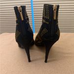 Thalia Sodi  Black and Sparkling Gold beaded throughout Heeled Booties! Photo 2
