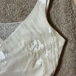 Alex Evenings Elegant Ivory Silk Blend Beaded Floral Overlay Sheath Gown Formal Evening Photo 3