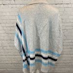 Talbots  Sweater Poncho Gray with Blue & White Stripes & High Neck-S/M Photo 2