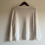 Boutique Women’s  V Neck Wide / Flare Leg White Sweater Set Size Small Photo 4