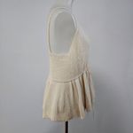 SheIn Beige Lace Trim Drawstring Waist Peplum Sweater Tank Size Large Photo 3