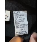 Black Wool Kimono Asian Jacket Blazer All Over Floral Embroidery Size 1X Photo 5