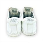 P448 John Sneaker Coated Leather Faux Fur Tongue Lace Up Shoes Size 38 Photo 5