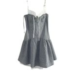 Nia Winslow Dress black white gingham women's XS coquette milkmaid academia Photo 1