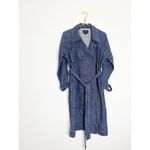 Lucky Brand  Polka Dot Jean Trenchcoat Large 100% Cotton Minimalist Quiet Luxury Photo 2
