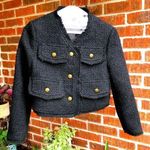 Black Tweed Cropped Jacket Blazer S Photo 0