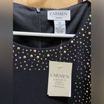 Carmen Marc Valvo Black Jersey Sleeveless Embellished Dress: Size S, NWT Photo 2