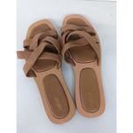 new Crēvo sz 10 brown sandal flip flop strappy leather boho slides Photo 2
