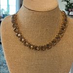 Anthropologie  Gold Tone Smoky Topaz Rhinestone Necklace Photo 0