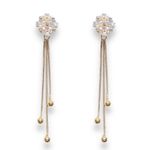 Flower Tassel Chain Dangle Drop Earrings for Women Gold Photo 0