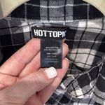 Hot Topic Black White Plaid Skull Lace Back Long Sleeve Button Down Shirt Photo 1