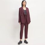 Everlane The Drapey Blazer Burgundy Maroon Size 4 Photo 4
