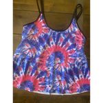 Womens Tankini Blue Pink Colorful‎ Firework Americana Size XXL Summer Time Photo 0