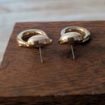 Vintage Stud Earrings Statement Gold Tone & Faux Pearl Stylish Photo 3