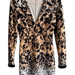Bebe D2 Y2K Vintage  Cheetah Leopard Print V Neck Long Sleeve Mini Dress Women XS Photo 0