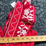 Strut & Bolt  embroidered midi dress linen sleeveless sun dress floral ruffle SM Photo 6