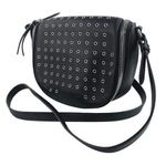 Burberry  Black Eyelet Leather Metal Studded Zip Adjustable Crossbody Handbag OS Photo 0
