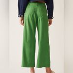 Maeve Anthropologie Colette Wide-Leg Green Pants Linen Blend High Waist Size 24 Photo 9