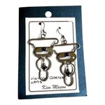 NEW Kim Mason GARTER BELT EARRINGS Silver Blue Lapis Gemstone Bead Dangle Drop Photo 5