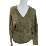 Urban Outfitters  olive green v neck fuzzy sweater size S Photo 0