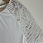 Cache Top Womens Medium Lace Mesh Sheer Long Sleeve Romantic Blouse Elegant Photo 5