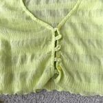 Urban Outfitters  Bright Yellow/Green Sheer Cropped Cardigan Sz M Photo 4