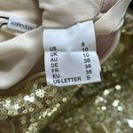 NWT Kate Kasin One Shoulder Maxi Dress‎ Sz 6 Gold Sequin Bridesmaid Evening Prom Photo 6