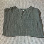Blu Pepper  Olive Green Sleeveless Linen Shift Top Photo 0