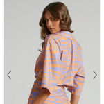 NWT 8 Birdies Clarrie Crop Top Purple/Orange Sz S Purple Photo 4