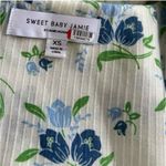 Sweet Baby Jamie Ivory Floral Print Tiered Midi Dress Size XS NWT NEW Lined Blue Photo 3