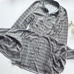 Free People  Silky Rillo Print Mini Shirtdress Navy Combo Photo 7