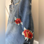 Seven7  Embroidered distressed frayed denim skirt size 14 Photo 11