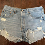 Levi's  High Rise Light Wash Distressed Denim Jeans Size 33 Photo 0