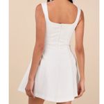 Lulus NWOT Roetta White Sleeveless Pleated Square Neckline Mini Dress Medium Photo 6