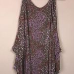 BP  Women’s Boho Floral Print Keyhole Flare Ruffle Sleeve Hi-Low Blouse Photo 5