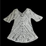 Poetry  Open Knit Crochet Top 3/4 Sleeve Boho Hippie Beach Festival Size M/L Photo 1