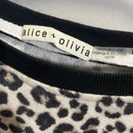 Alice + Olivia  Leopard Print Ruffle Sleeve Top XS Black/White Photo 2