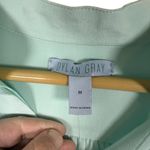 NWT Dylan Gray 100% Silk Button Down Roll Sleeve Blouse Mint Size M Blue Size M Photo 2