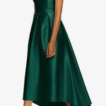 NWT - Dessy Girl - Junior Hunter Green Satin Twill Bridesmaid Dress - Size 14JR.  Photo 0