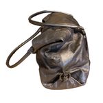 Salvatore Ferragamo METALLIC SILVER/BRONZE LEATHER FOLD OVER SHOULDER BAG Photo 6