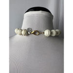 boho vtg chic contemporary beaded choker necklace art deco White Photo 2