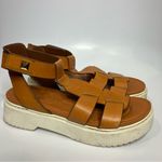 Franco Sarto Wallow cognac leather sandals women’s size 10 casual summer trendy Photo 1