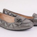 Tory Burch Tory Burch LEILA Quilted Metallic Shimmer Loafers Metallic Pewter Size 7 Photo 0